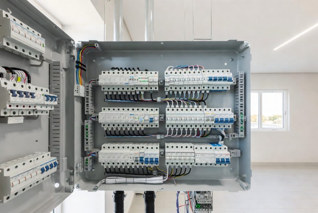 Tablero eléctrico moderno instalado en una vivienda de Santiago