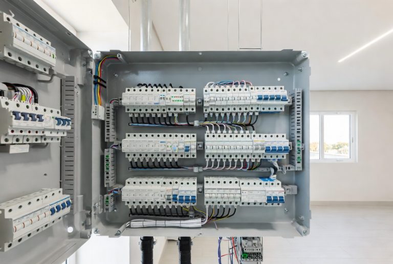 Tablero eléctrico moderno instalado en una vivienda de Santiago